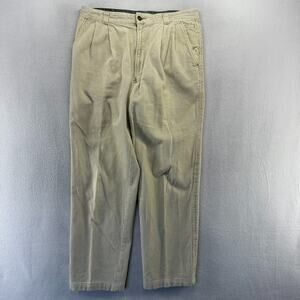 Vintage Baggy Corduroy Pants Men's 36 Fits 33x30 Beige Pleated Skater Review 90s